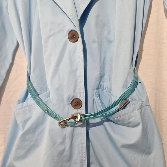 Blue Trench Coat, 100% Cotton, With Belt, a new day, Sz 2, NWOT - Picture 4 of 14